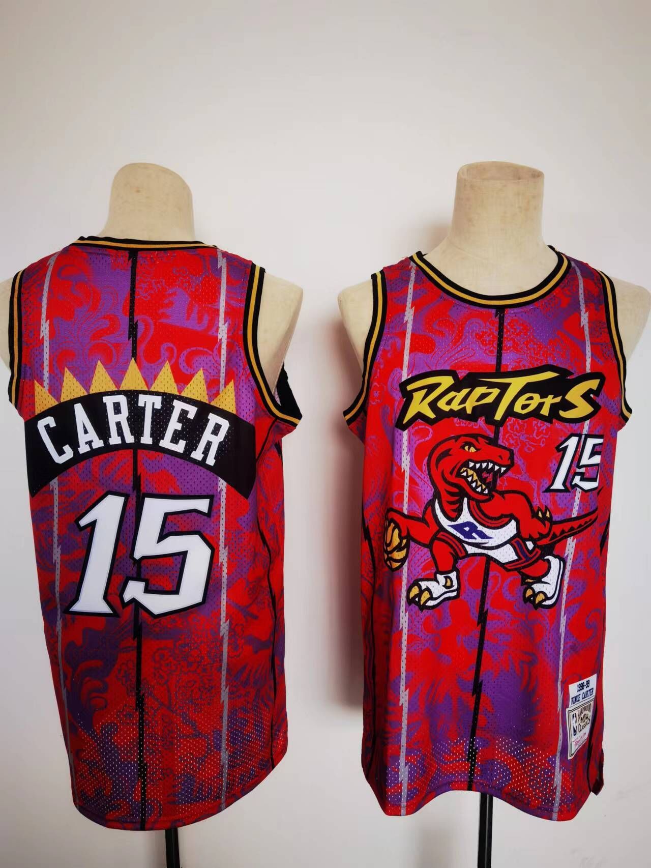 Men Toronto Raptors #15 Carter Red 2022 Lunar New Year Tiger Cny NBA Jersey